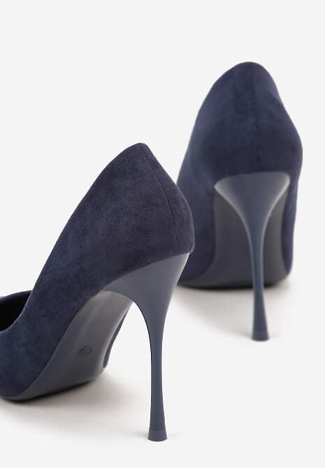 Granatowe Eleganckie Szpilki Telefia