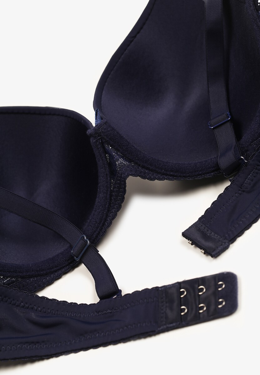 Granatowy Biustonosz Koronkowy Full Cup Kristelle