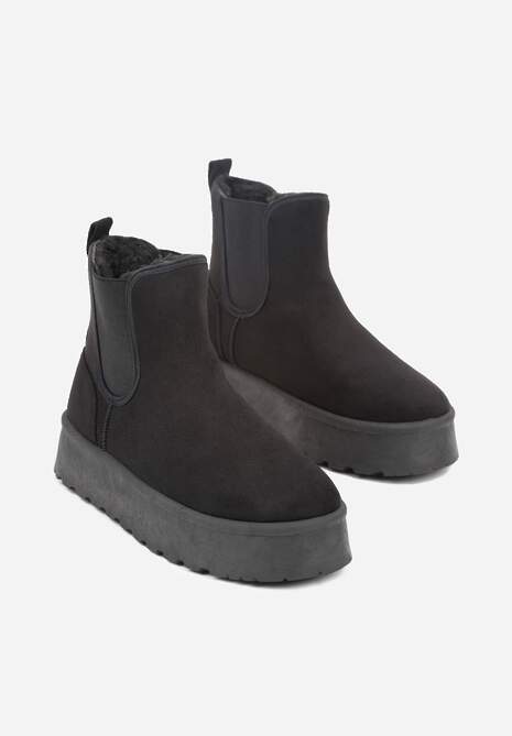 Czarne Śniegowce na Platformie Typu Sztyblety Ahelina