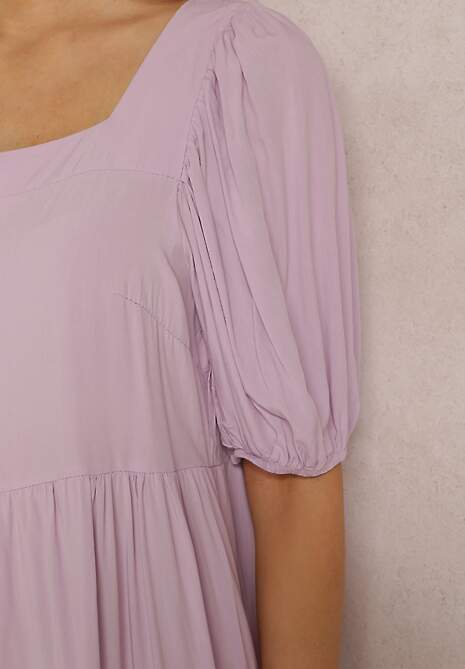 Jasnofioletowa Sukienka z Wiskozy Agathestra
