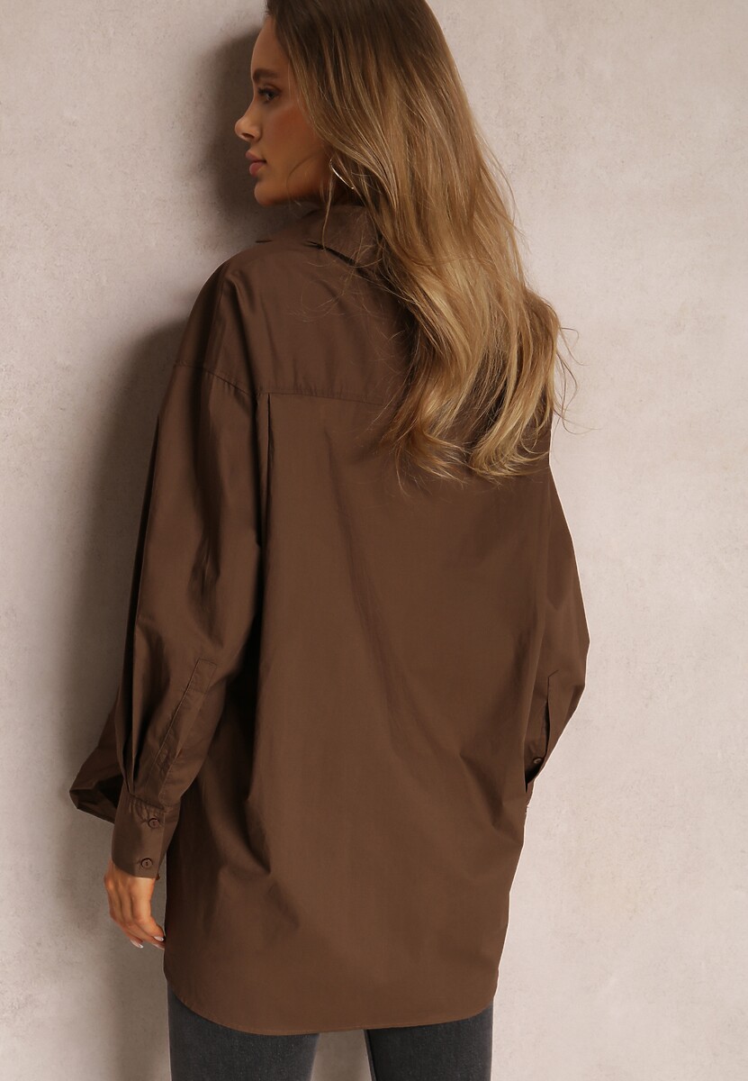 Ciemnobrązowa Koszula Bawełniana Aquida