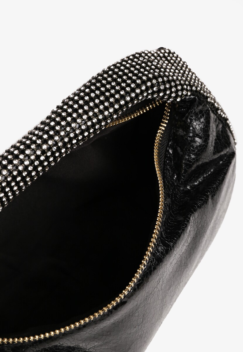 Czarna Torebka Wieczorowa Vices Ozdobiona Cyrkoniami Dentie