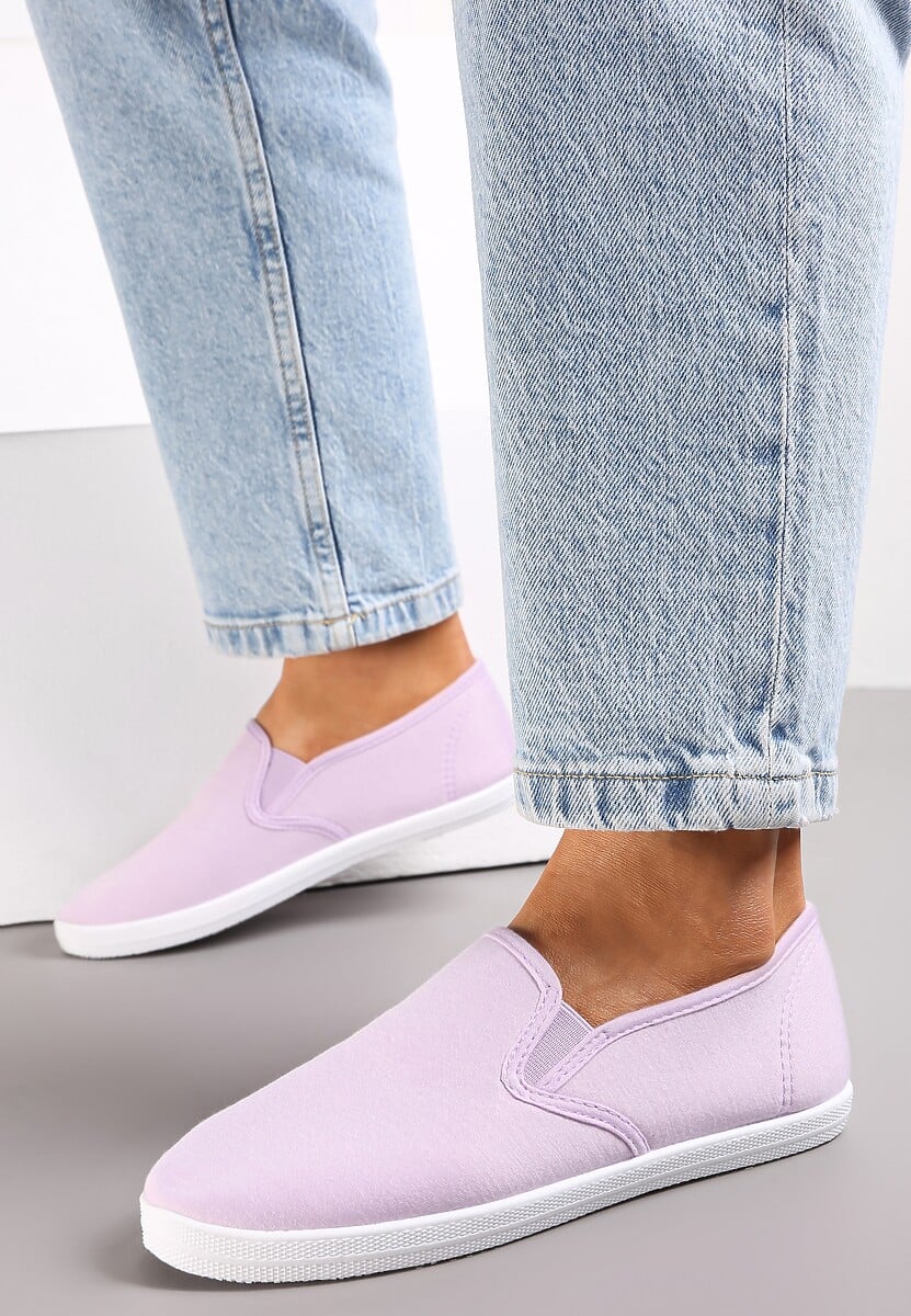 Fioletowe Wsuwane Tenisówki Materiałowe Jaylisa