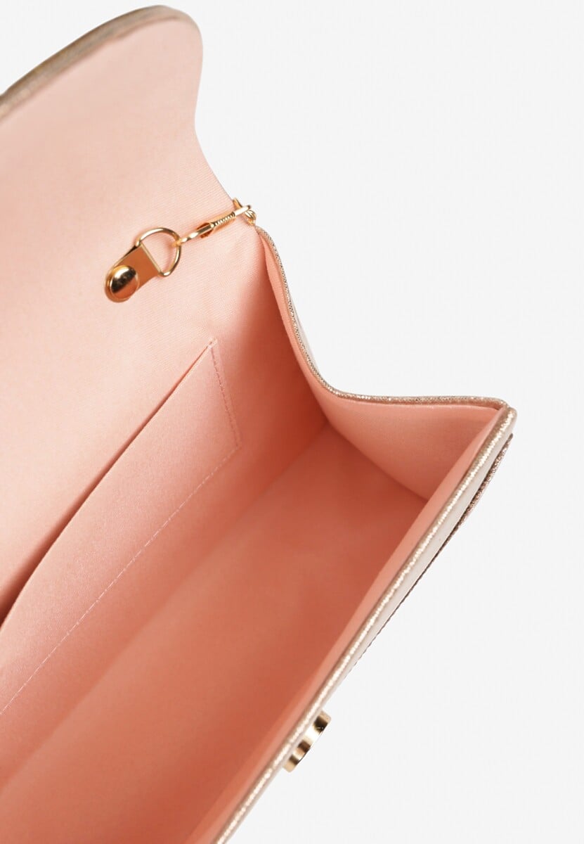 Szampańska Torebka Koferek z Dodatkowym Łańcuszkiem Zdobiona Cyrkoniami Fesalora