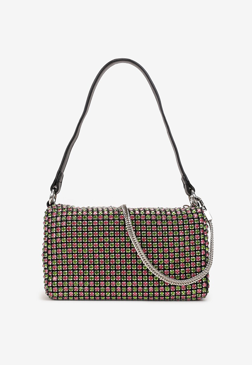 Zielono-Różowa Torebka Błyszcząca z Cyrkoniami Alcaro