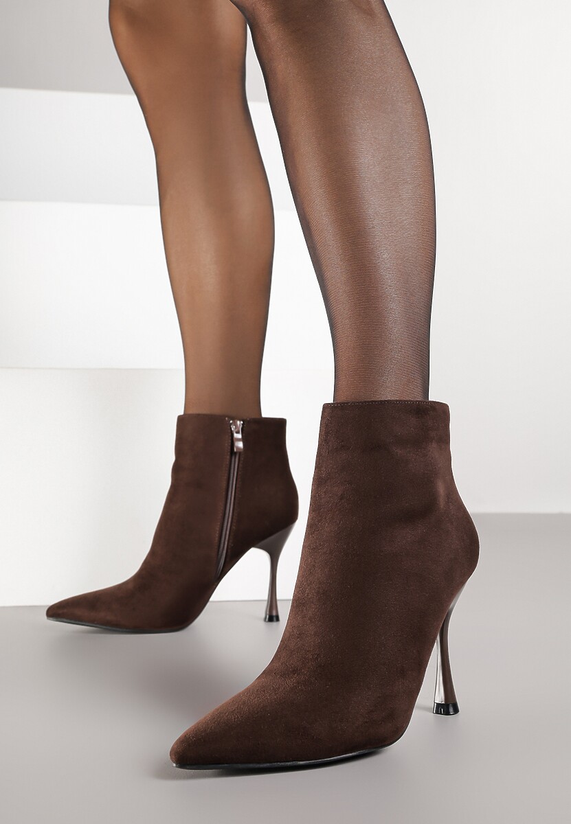 Brązowe Botki na Szpilce Vices w Klasycznym Stylu Tikolisse