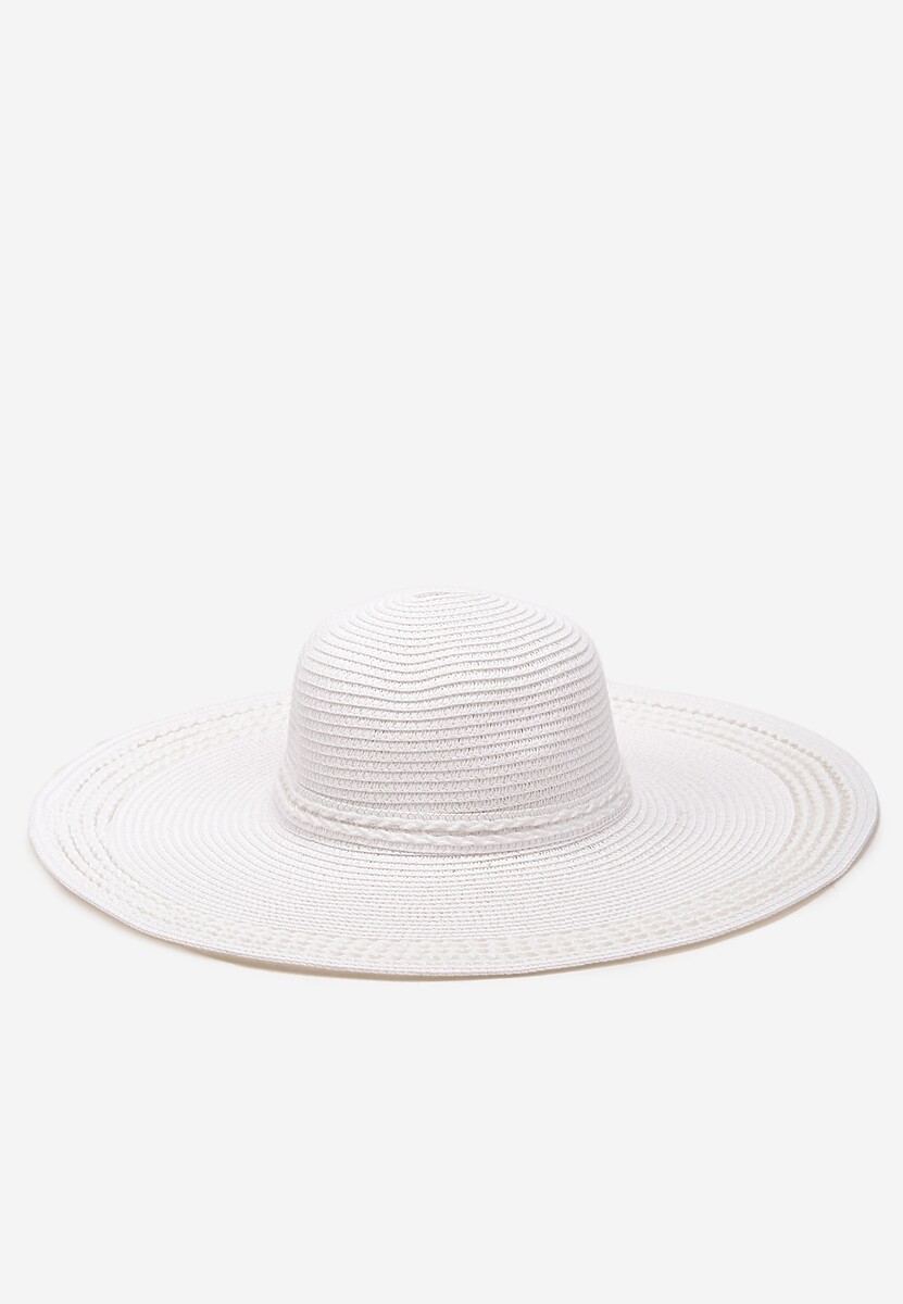 Biały Kapelusz Plażowy z Plecionki w stylu Boho Amicuralia