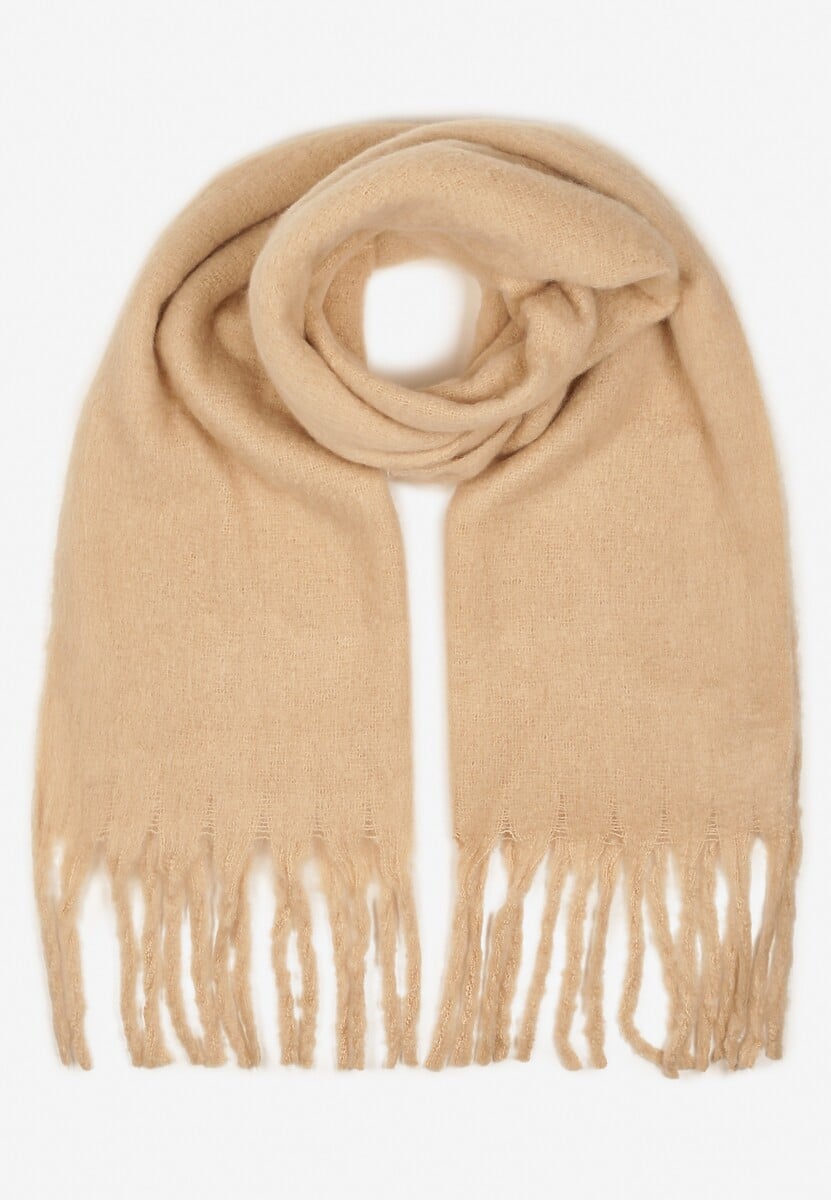 Bordowy Szalik Ozdobiony Frędzlami Esalirea