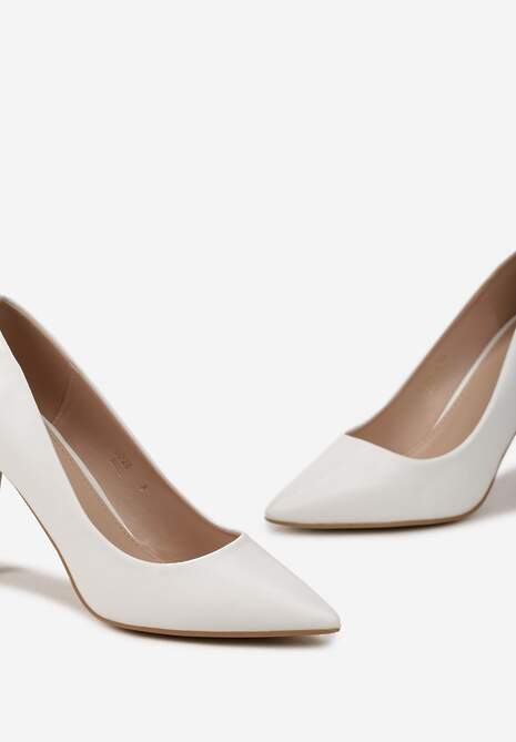 Białe Wysokie Szpilki o Klasycznym Fasonie Quila