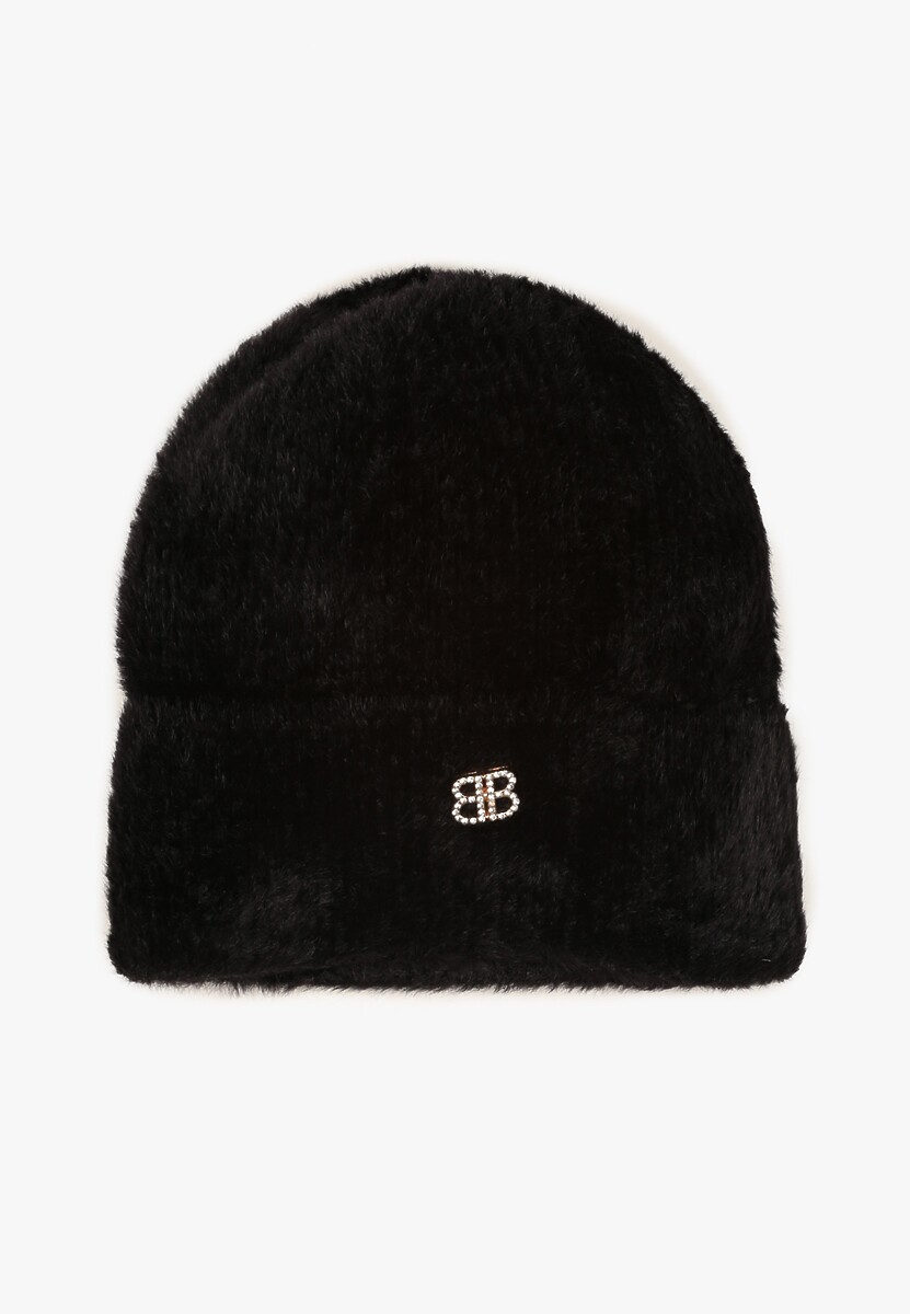 Czarna Czapka Beanie z Wiskozą Wełną i Naszywką Zolirra