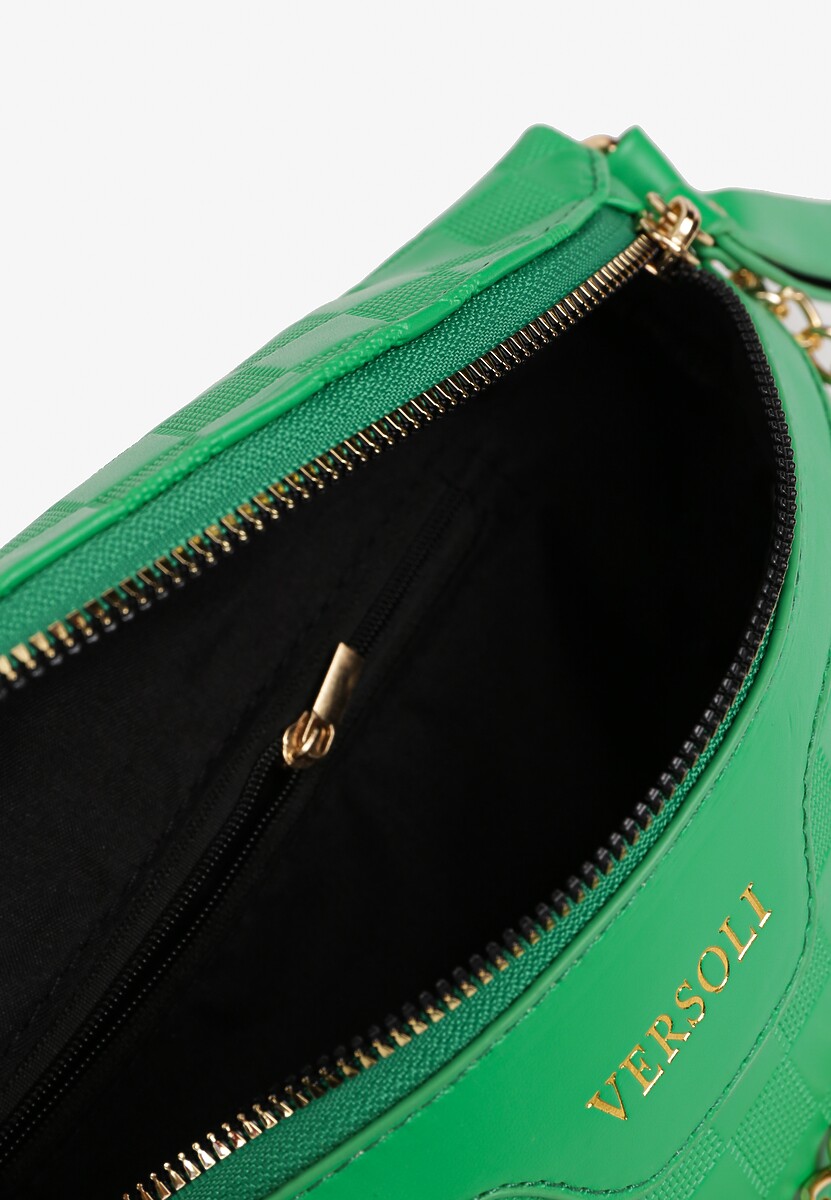 Zielona Tłoczona Nerka z Łańcuszkiem i Dodatkowym Szerokim Paskiem Alisvara