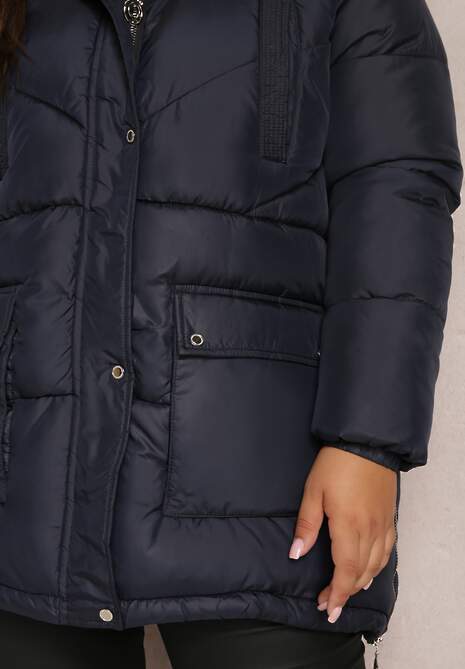 Granatowa Kurtka Pikowana Sabrino