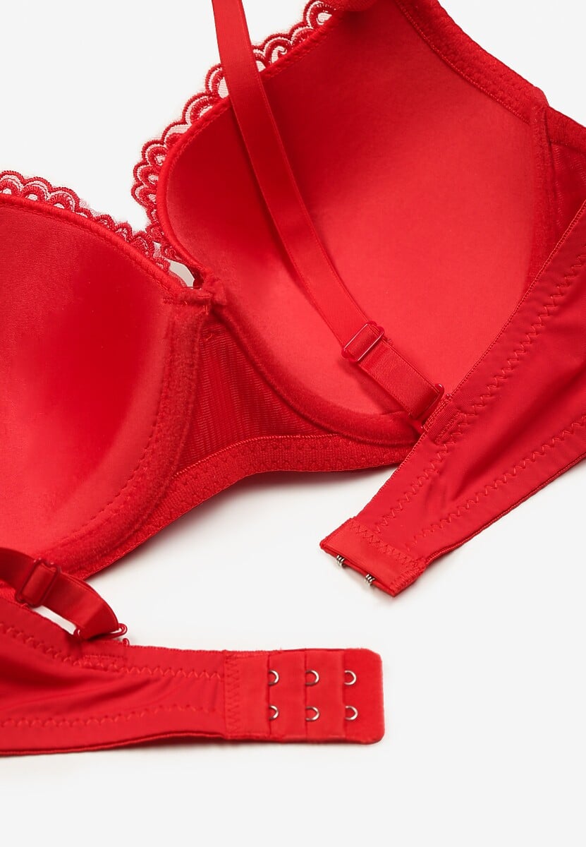 Czerwony Koronkowy Biustonosz o Fasonie Full Cup Nexahoa