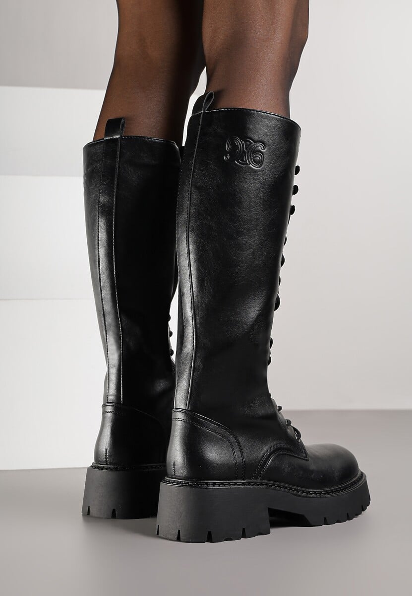 Czarne Kozaki VICES Typu Workery w Grungowym Stylu Unalira