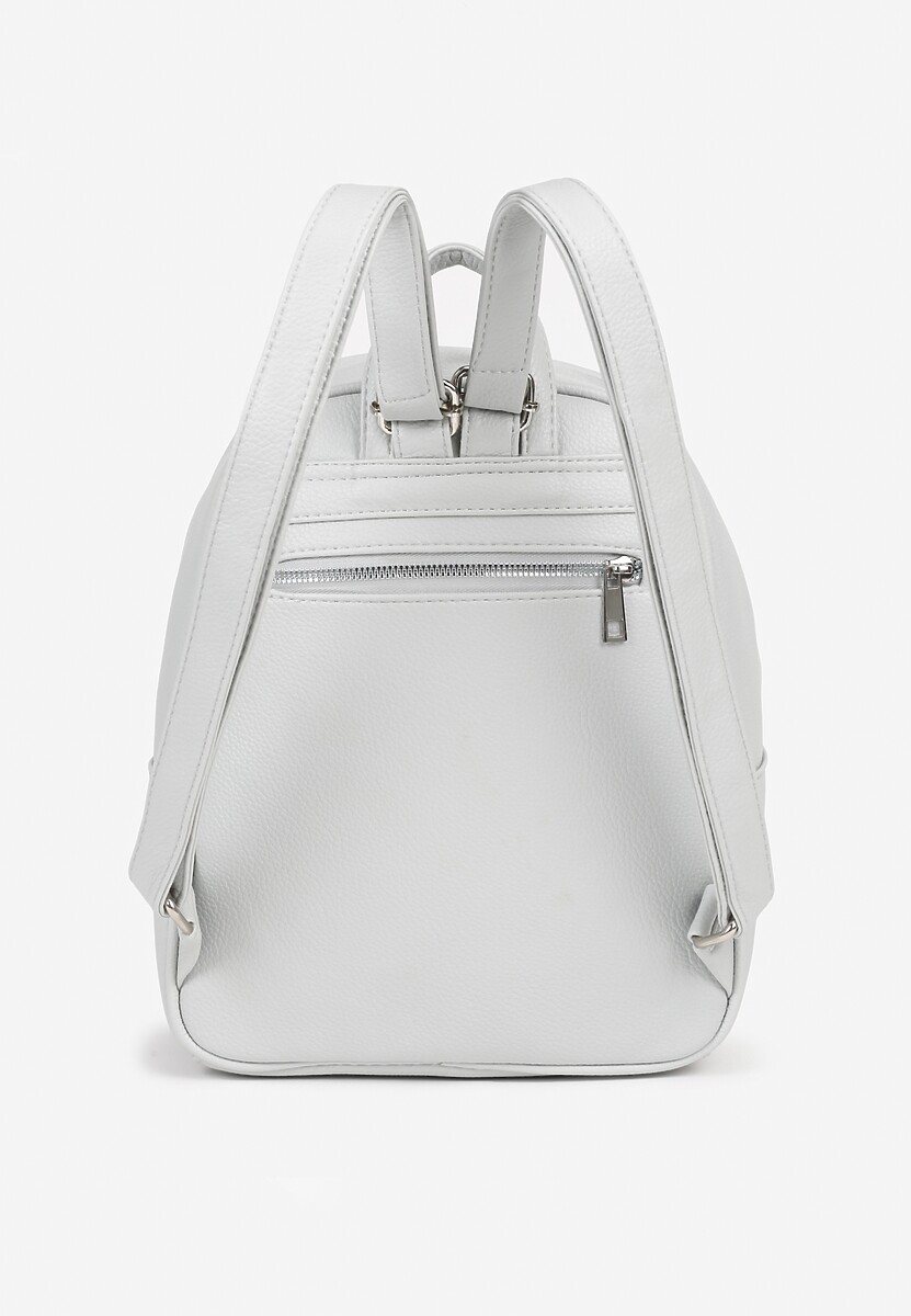 Szary Casualowy Plecak z Metalicznym Zdobieniem Paseniela