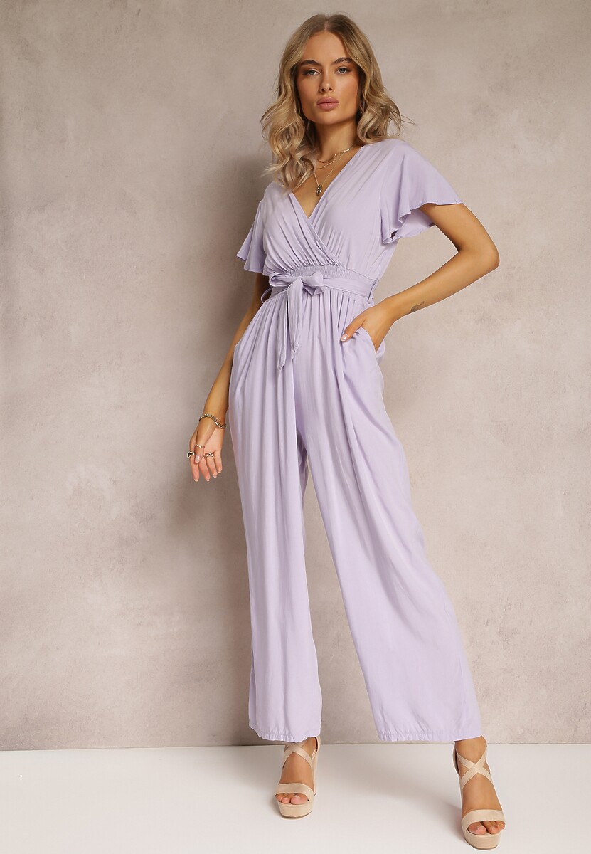 Fioletowy Kombinezon z Wiskozy Zotolio