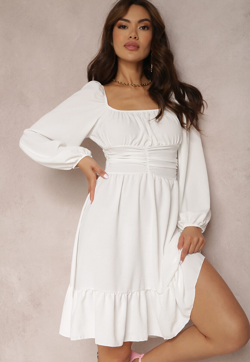 Biała Sukienka Megadia