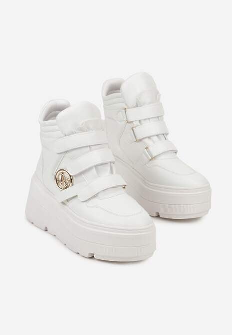 Białe Botki Sneakersy Vices na Platformie w Stylu Y2K Gelira