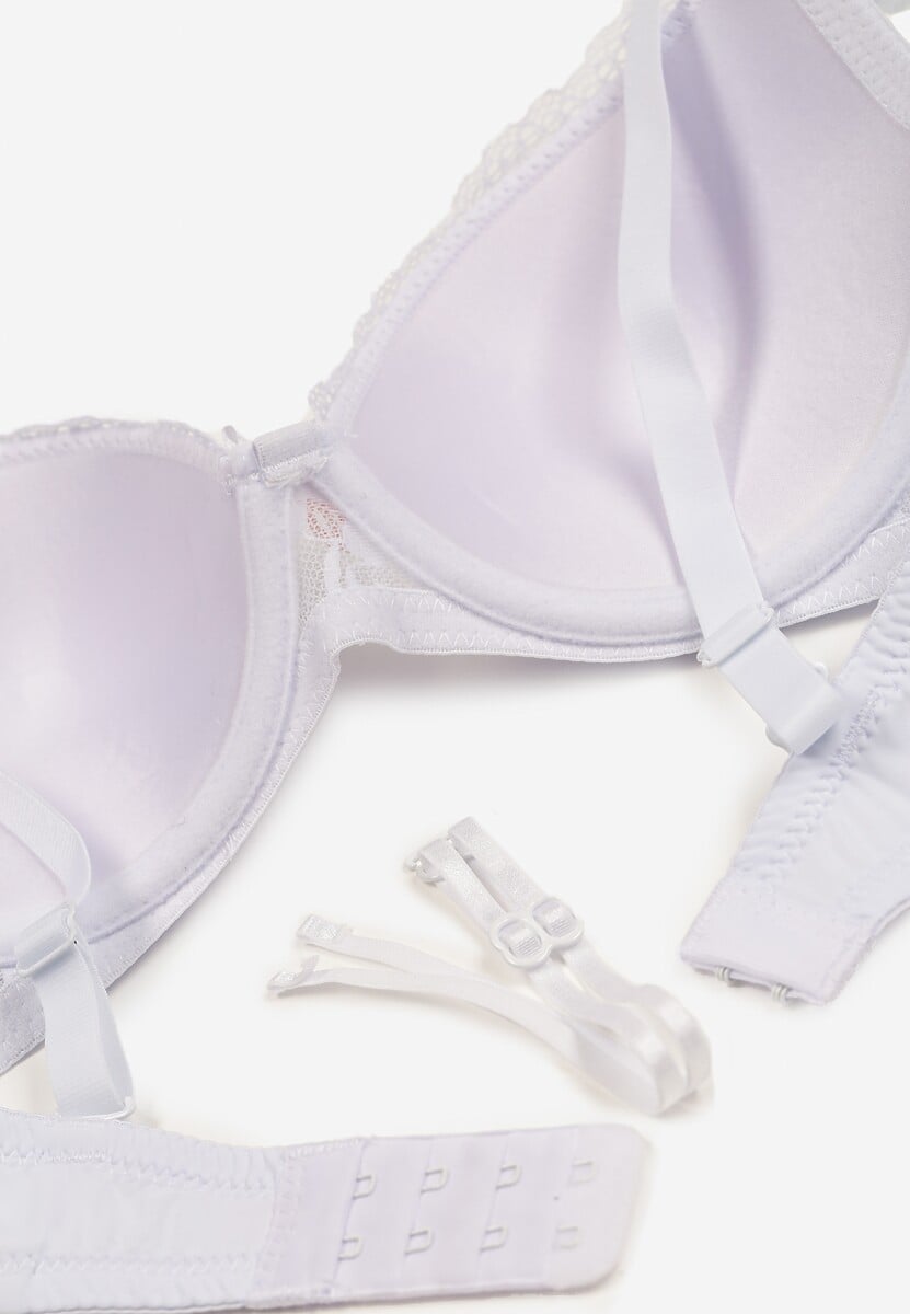 Biały Biustonosz Full Cup z Koronką Tinallore