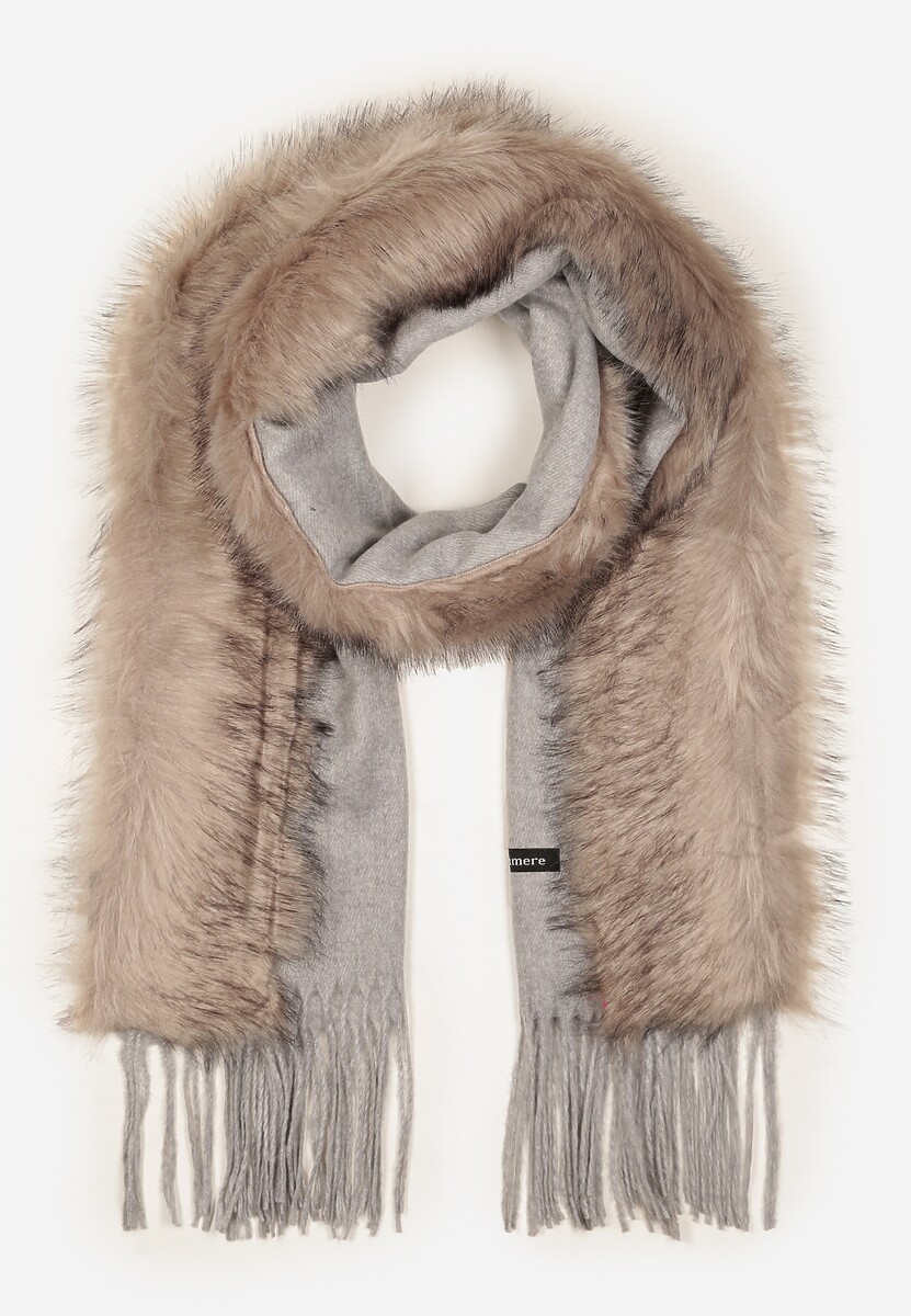 Fuksjowy Szalik z Wiskozą Bawełną i Futerkiem Linnonira