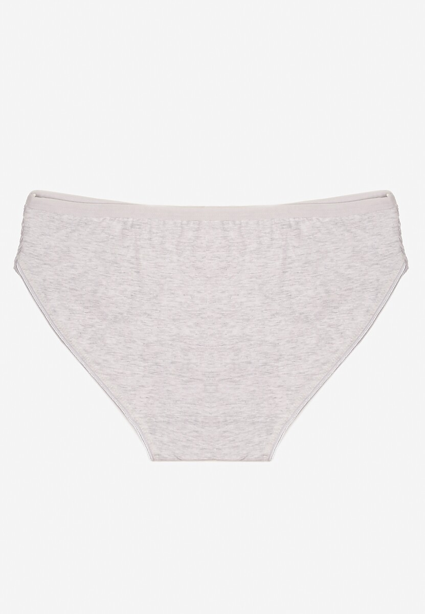 Jasnoszare Bawełniane Majtki Figi o Klasycznym Fasonie Venalice