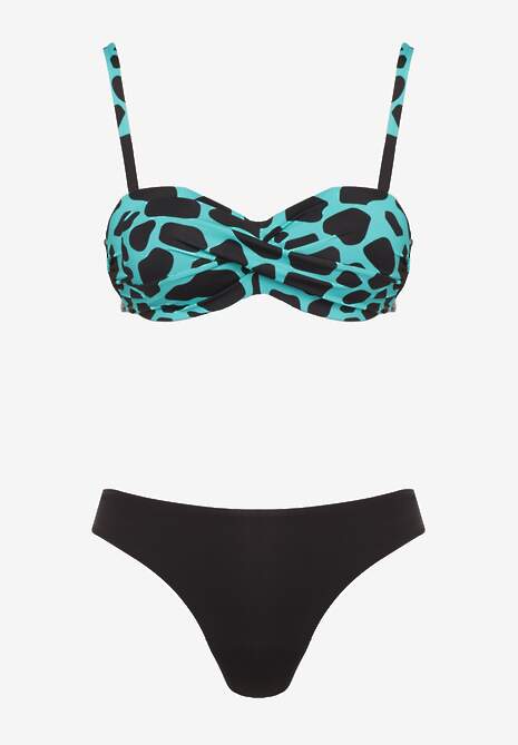 Zielone Bikini 3-częściowe Biustonosz i Majtki Figi w Dwóch Wariantach Milanisse