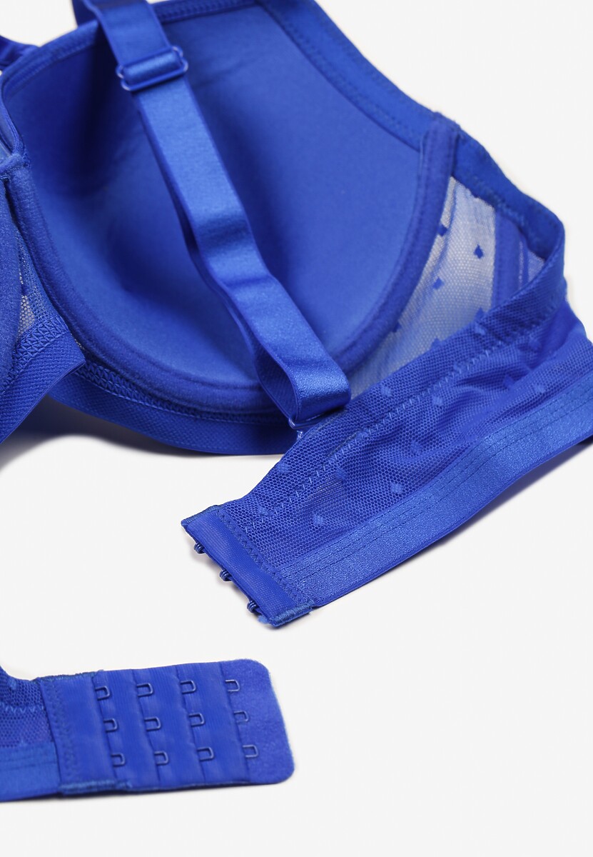 Niebieski Biustonosz Usztywniony Biustonosz z Ozdobnymi Paskami Idiaria