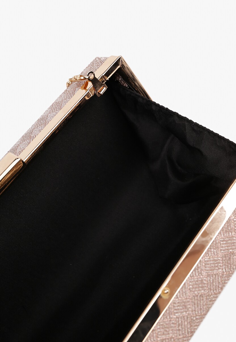 Szampańska Torebka Kopertówka z Tłoczeniem i Brokatem Talavesa