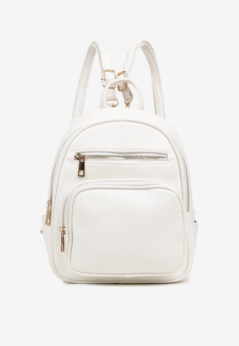 Biały Plecak z Ozdobnymi Suwakami Baniellea