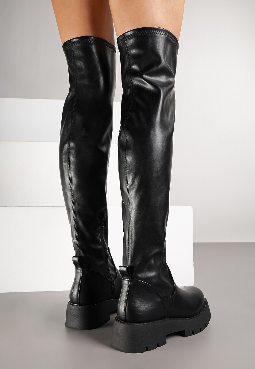 Czarne Kozaki Typu Muszkieterki Fesiona