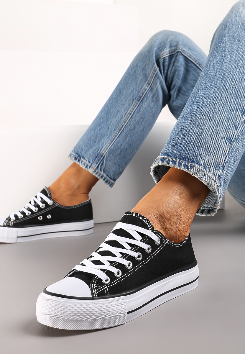 Czarno-Białe Klasyczne Trampki Przed Kostkę Xarosa