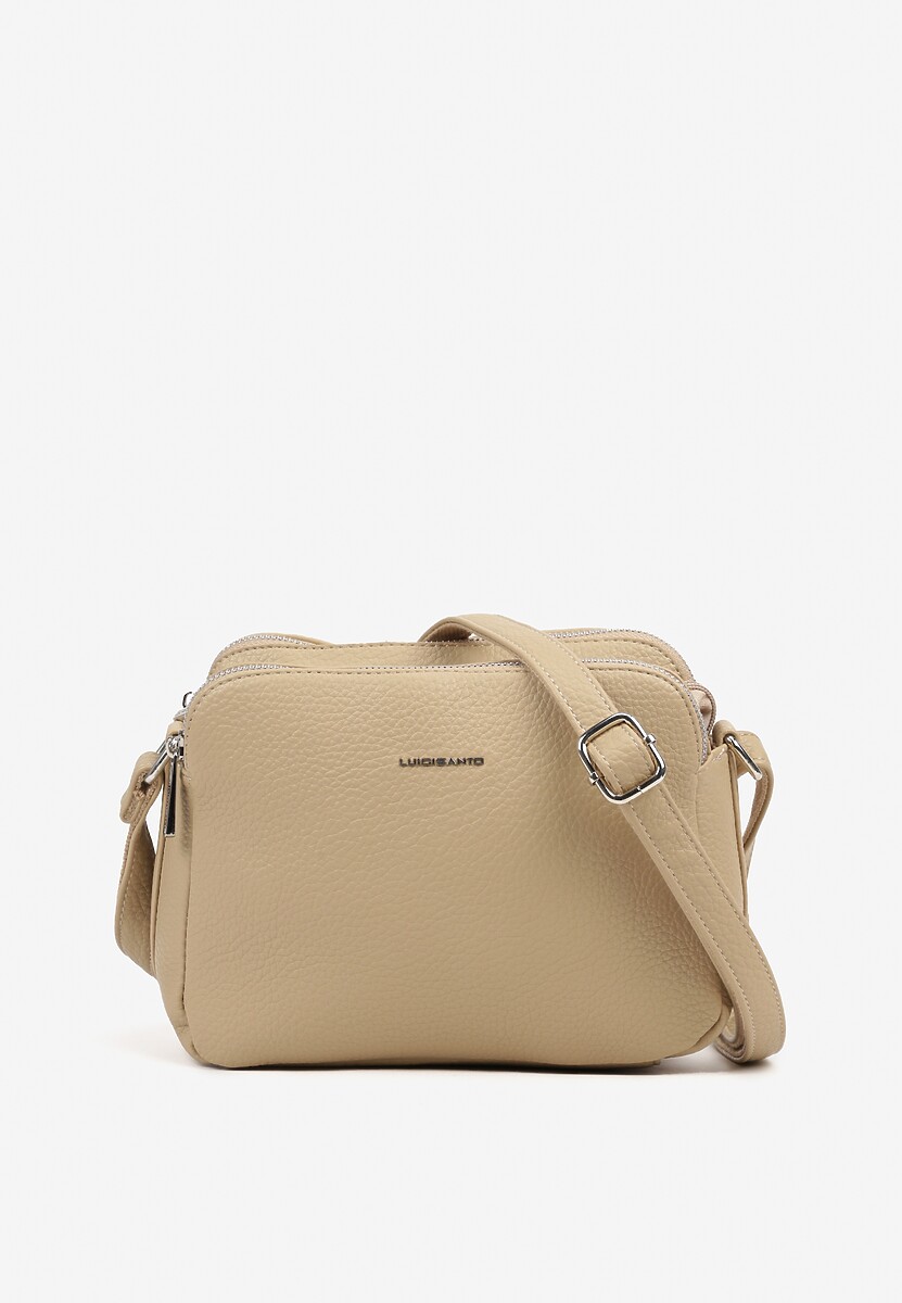 Beżowa Torebka Ozdobiona Metaliczną Aplikacją Tanarata