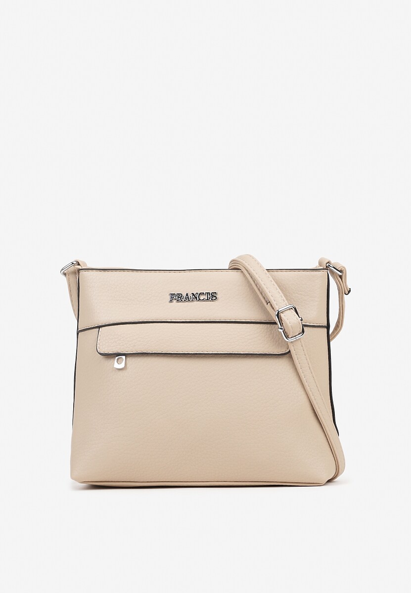 Ciemnobeżowa Torebka Listonoszka Ozdobiona Kieszonką Silitra