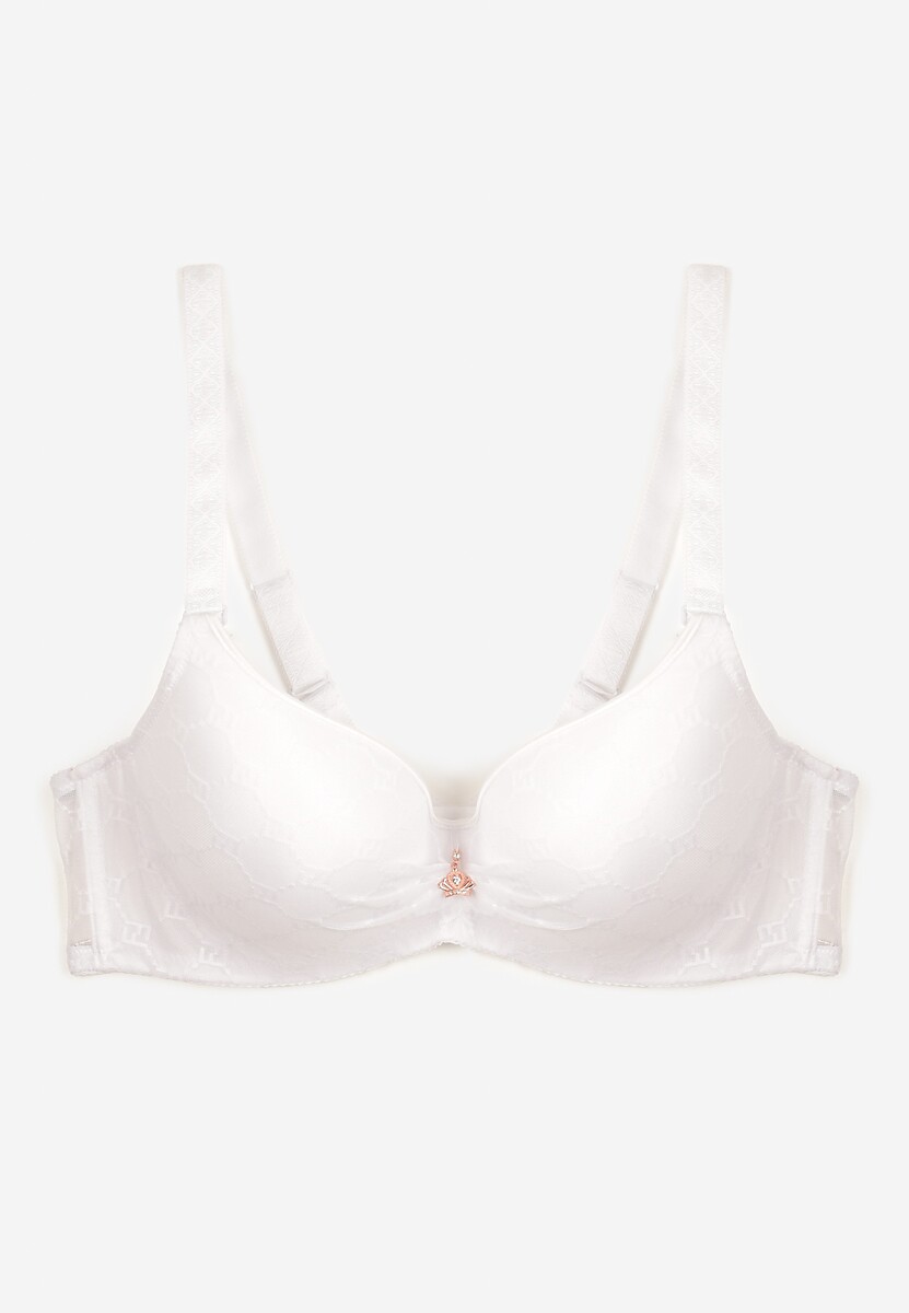 Jasnobeżowy Biustonosz Gładki z Usztywnieniem Henena