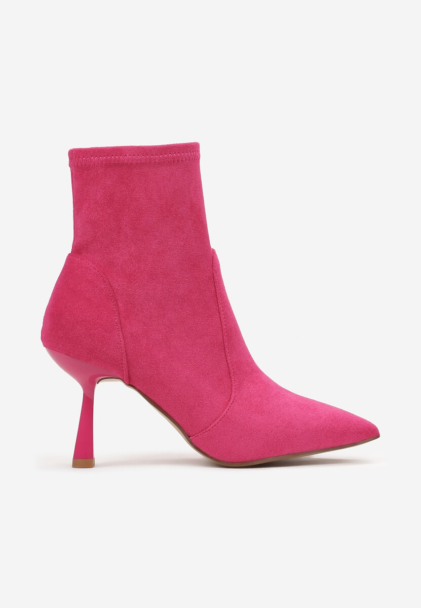 Fuksjowe Eleganckie Botki na Szpilce z Imitacji Zamszu Muri