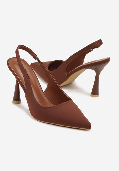 Brązowe Sandały ze Szpiczastym Noskiem Jolaia
