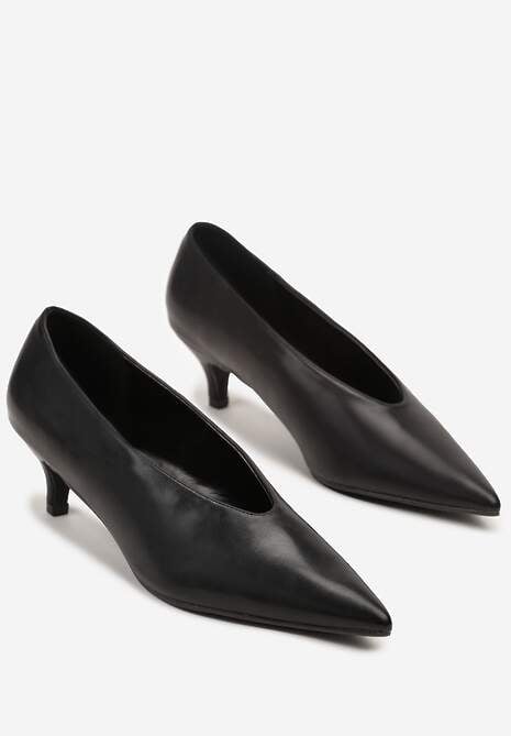 Czarne Czółenka na Kaczuszce w Klasycznym Stylu Rilanela