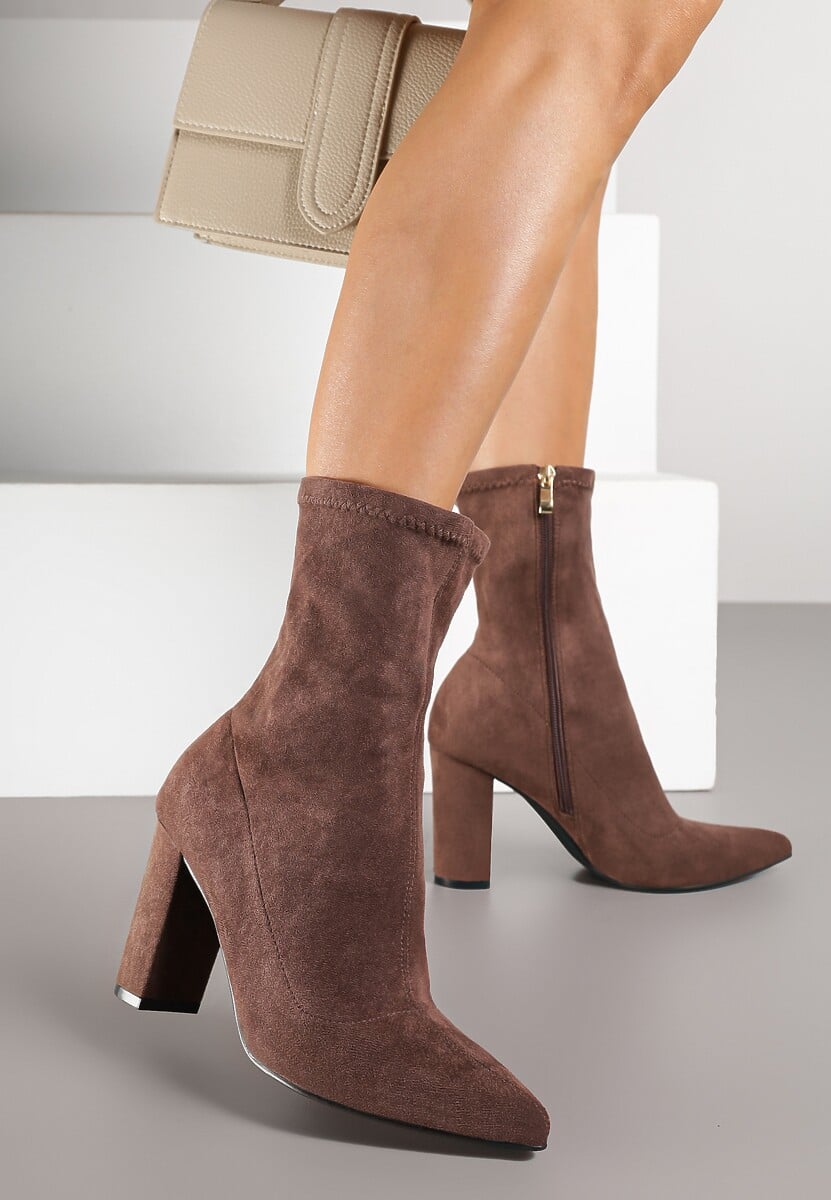 Brązowe Botki Helis