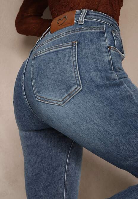 Niebieskie Jeansy Dzwony High Waist Lavea