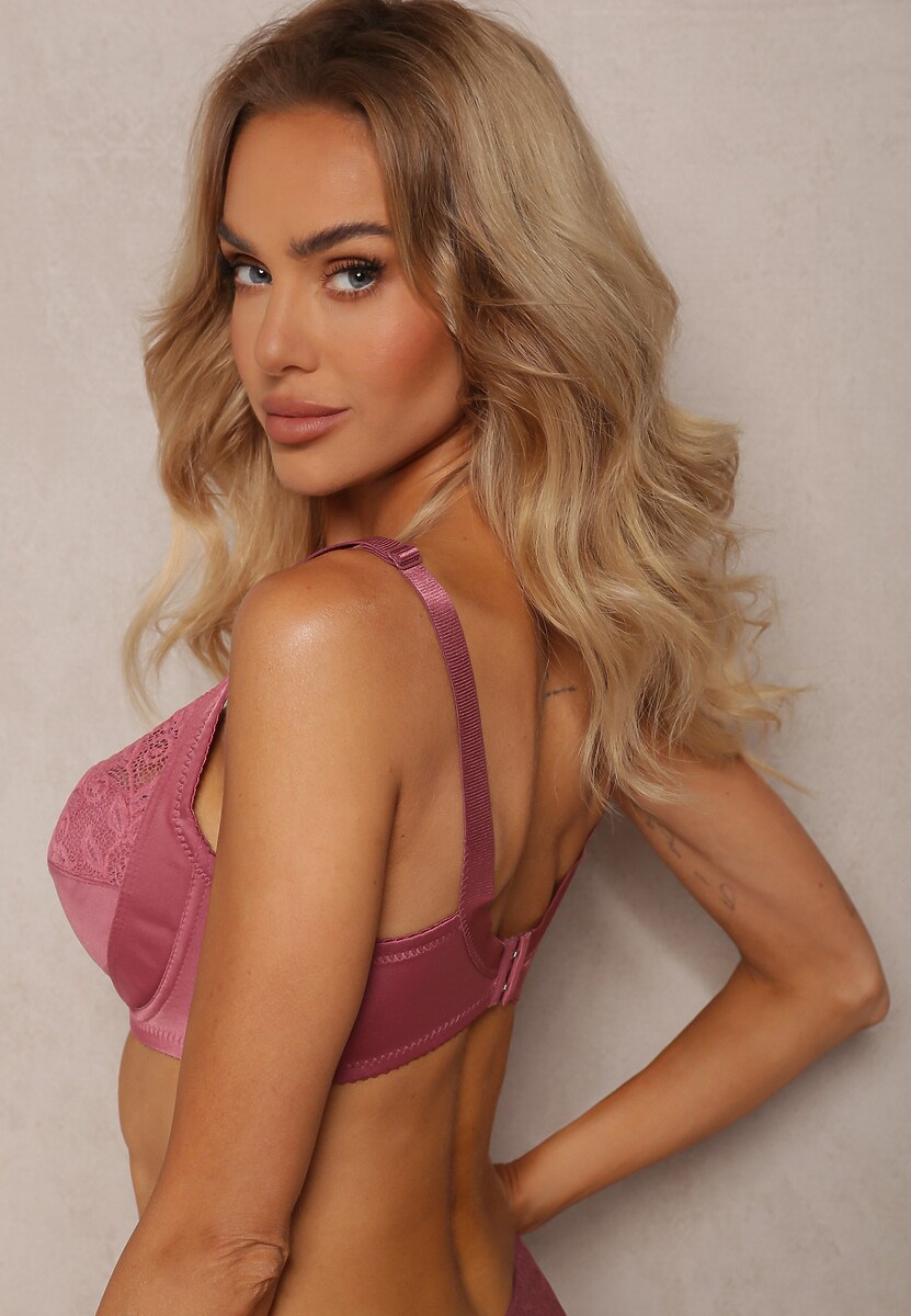 Różowy Biustonosz Typu Full Cup z Regulowanymi Ramiączkami Vikiirisa