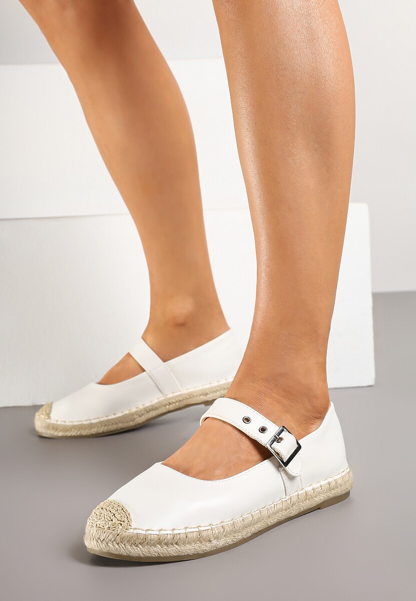 Beżowe Espadryle z Plecionką i Paskiem Galvesis