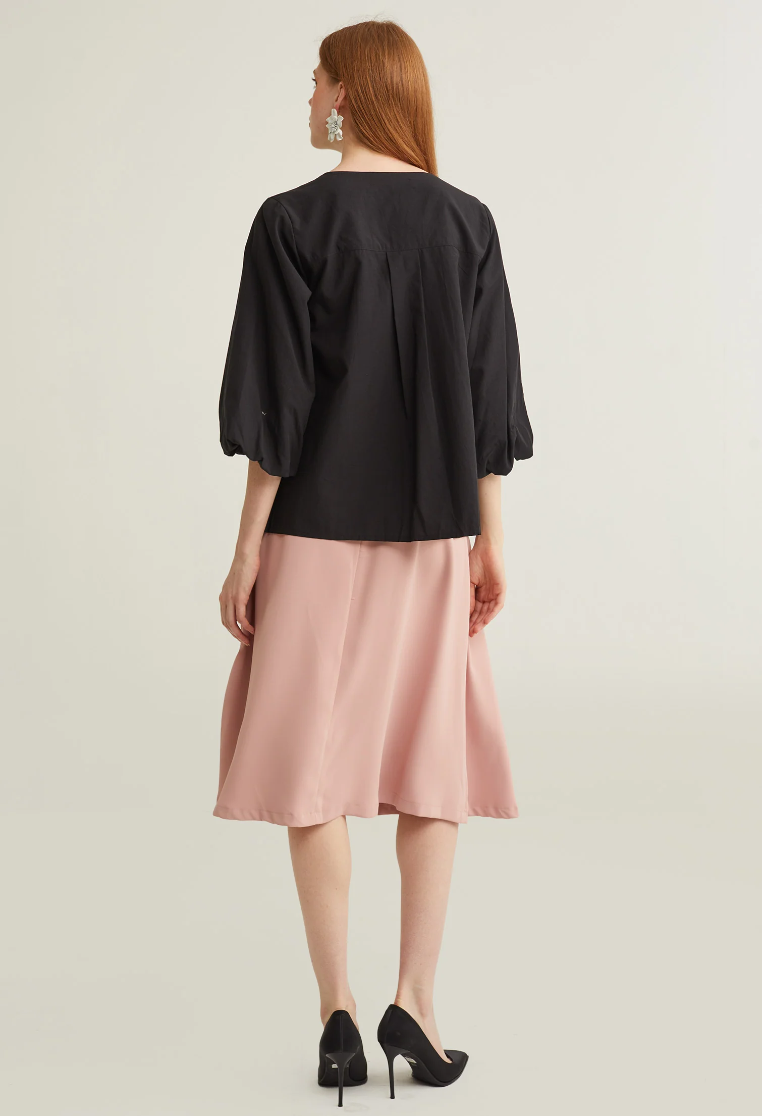 Bell Cuff Button Down À La Mode Top