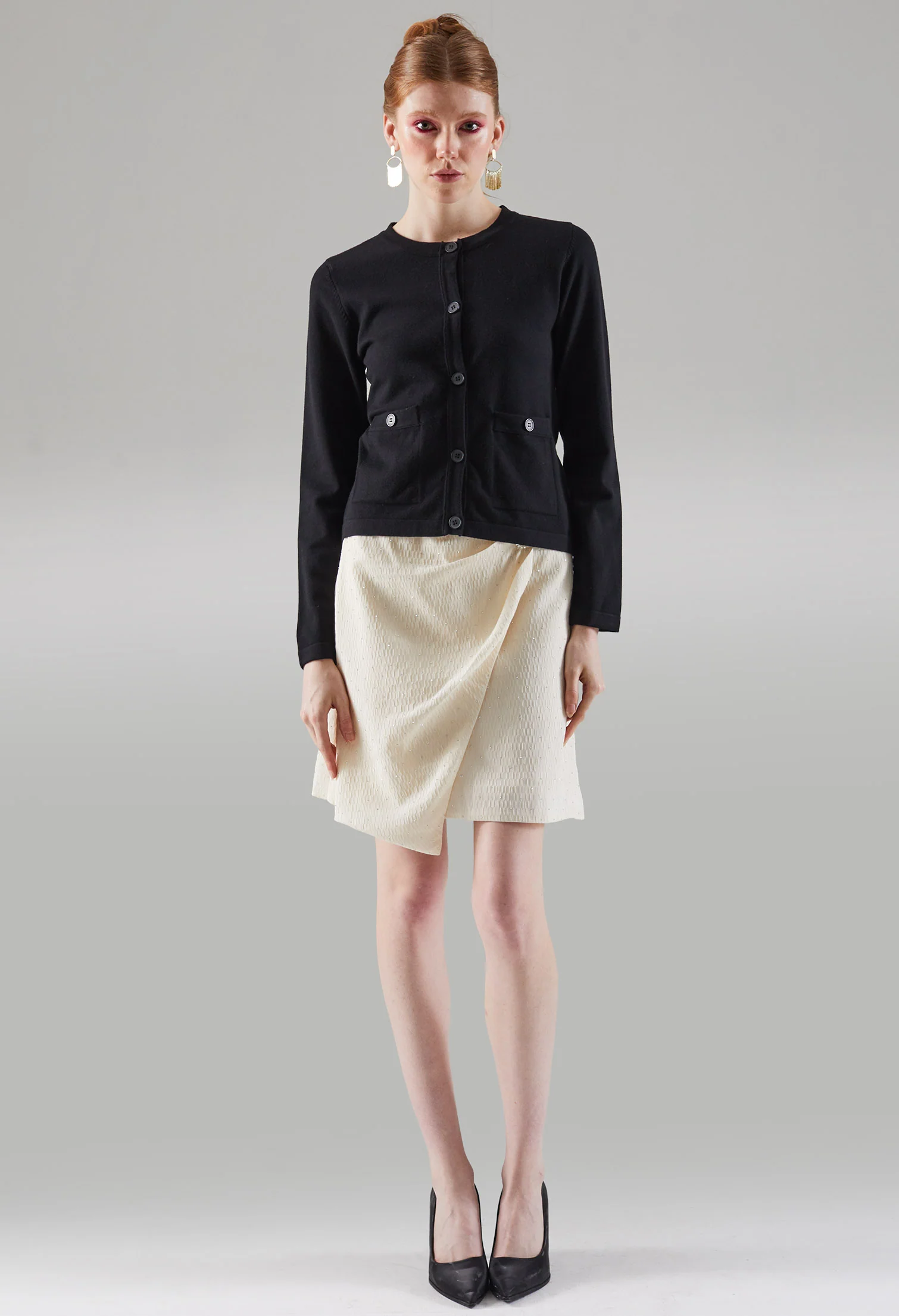 Chic Tight Fit Button Up Blouse