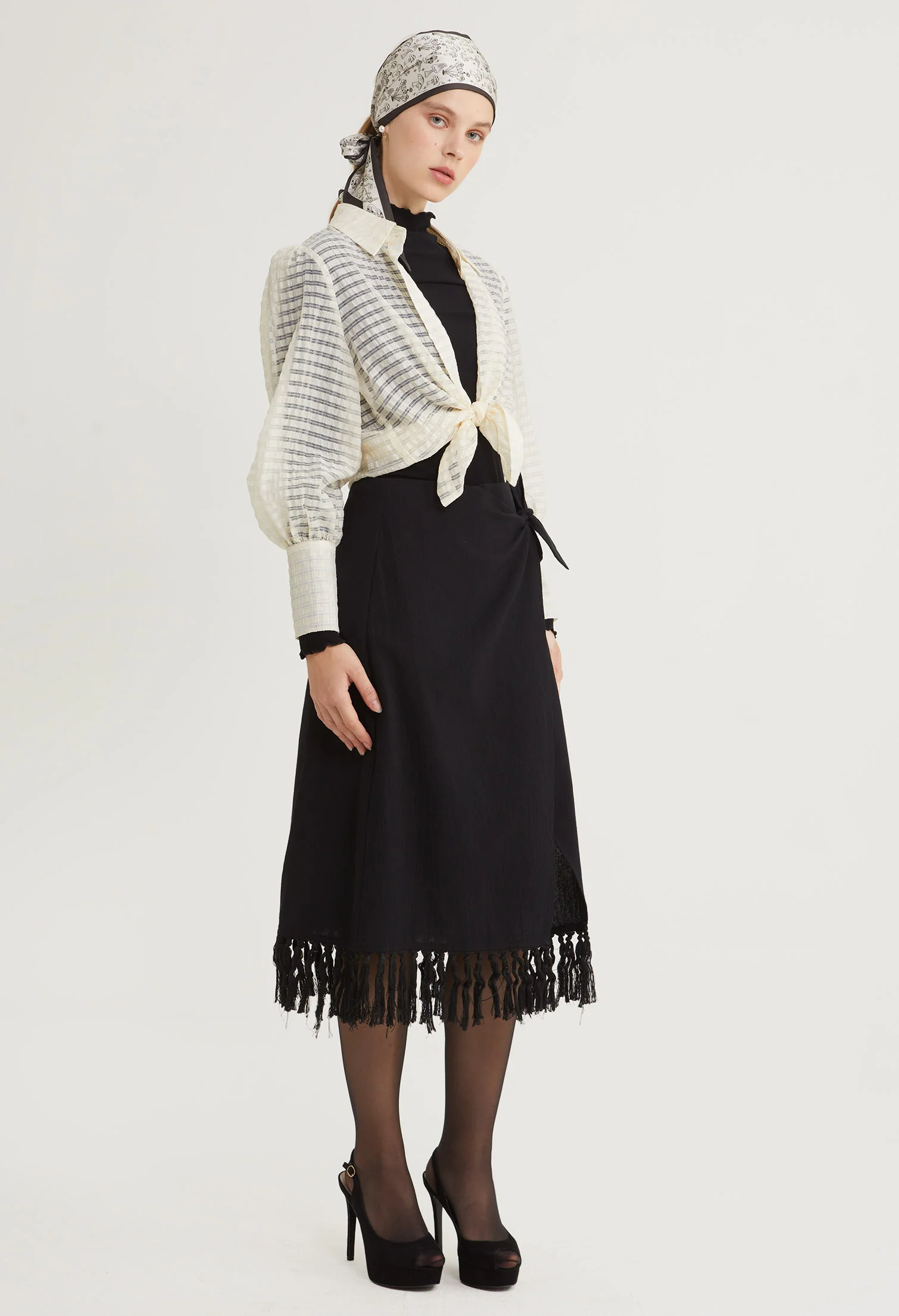 Kaihana Fringe Midi Skirt