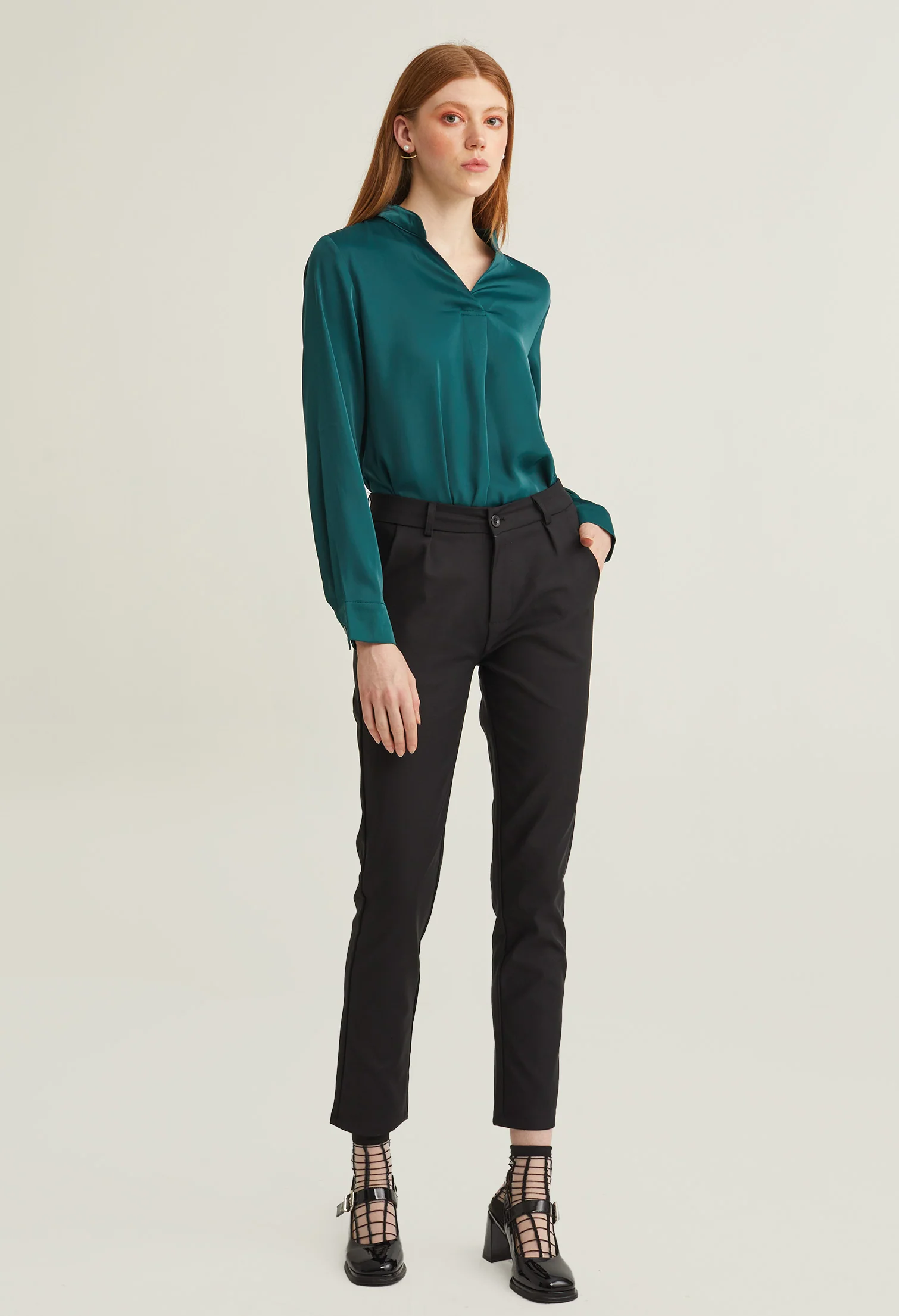 Office Slick Tight Fit Pants