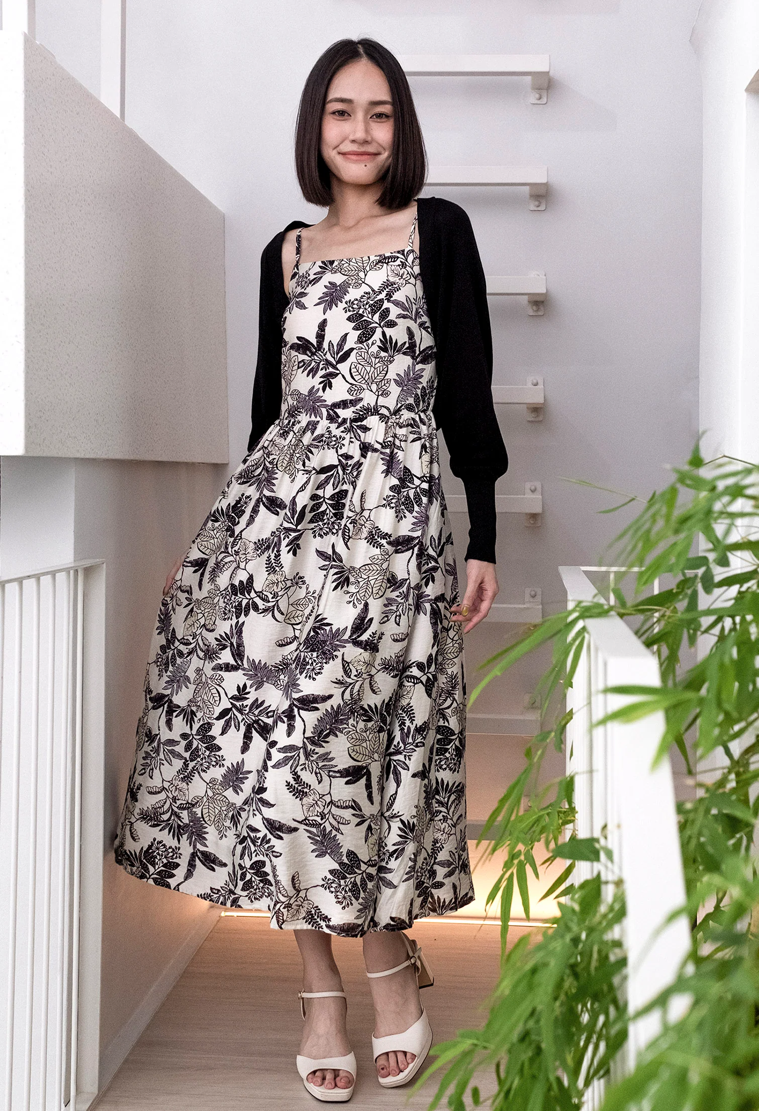 Shadow Garden Maxi Dress Cardigan Set