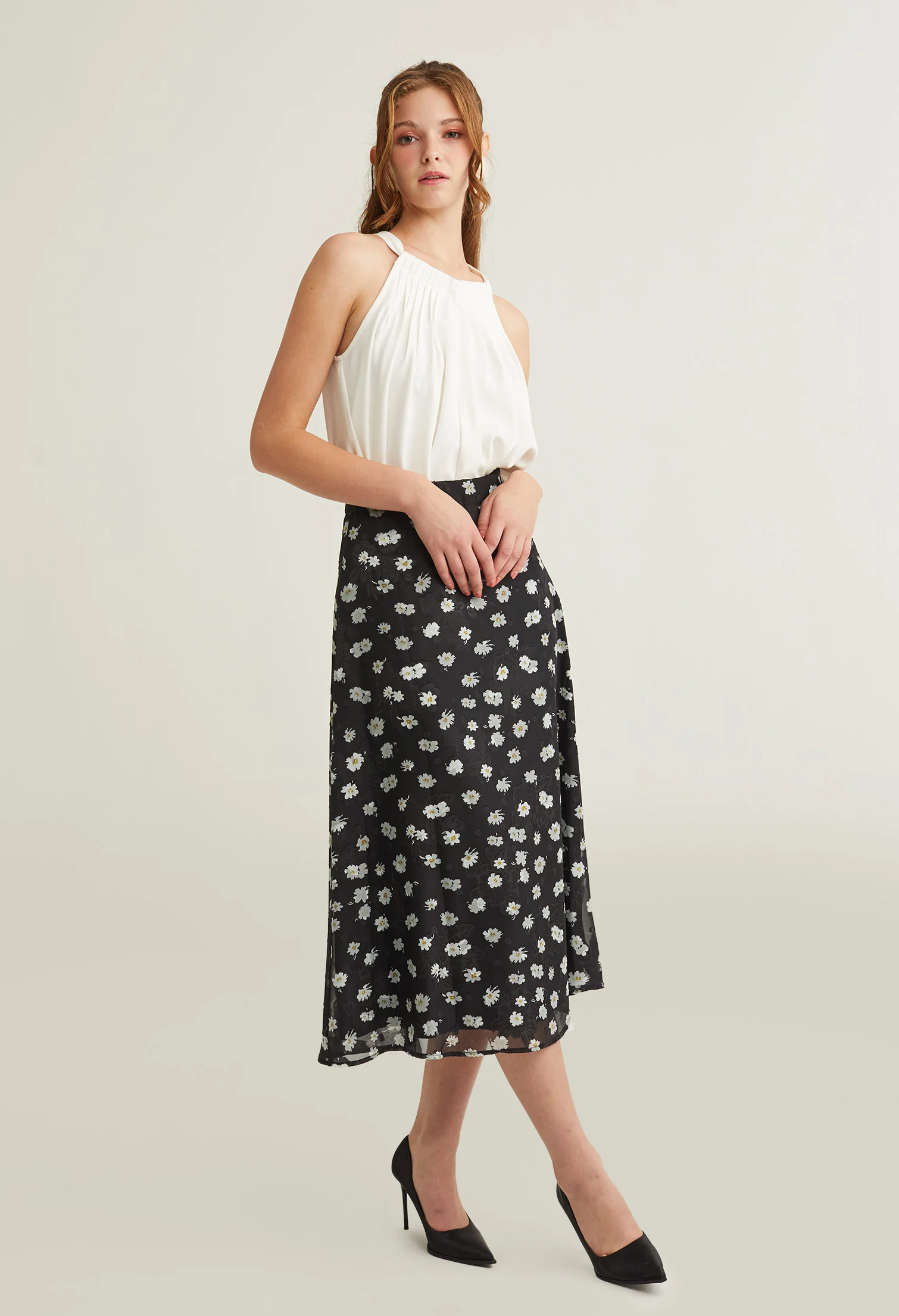 Abloom Double Layered Midi Skirt