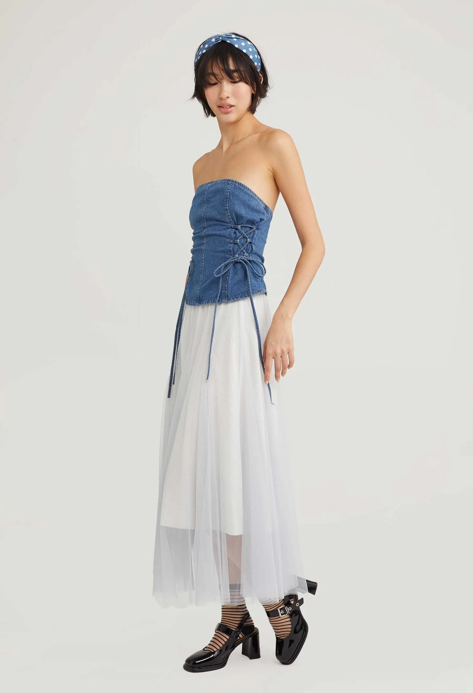 Darling Denim Bodice Top