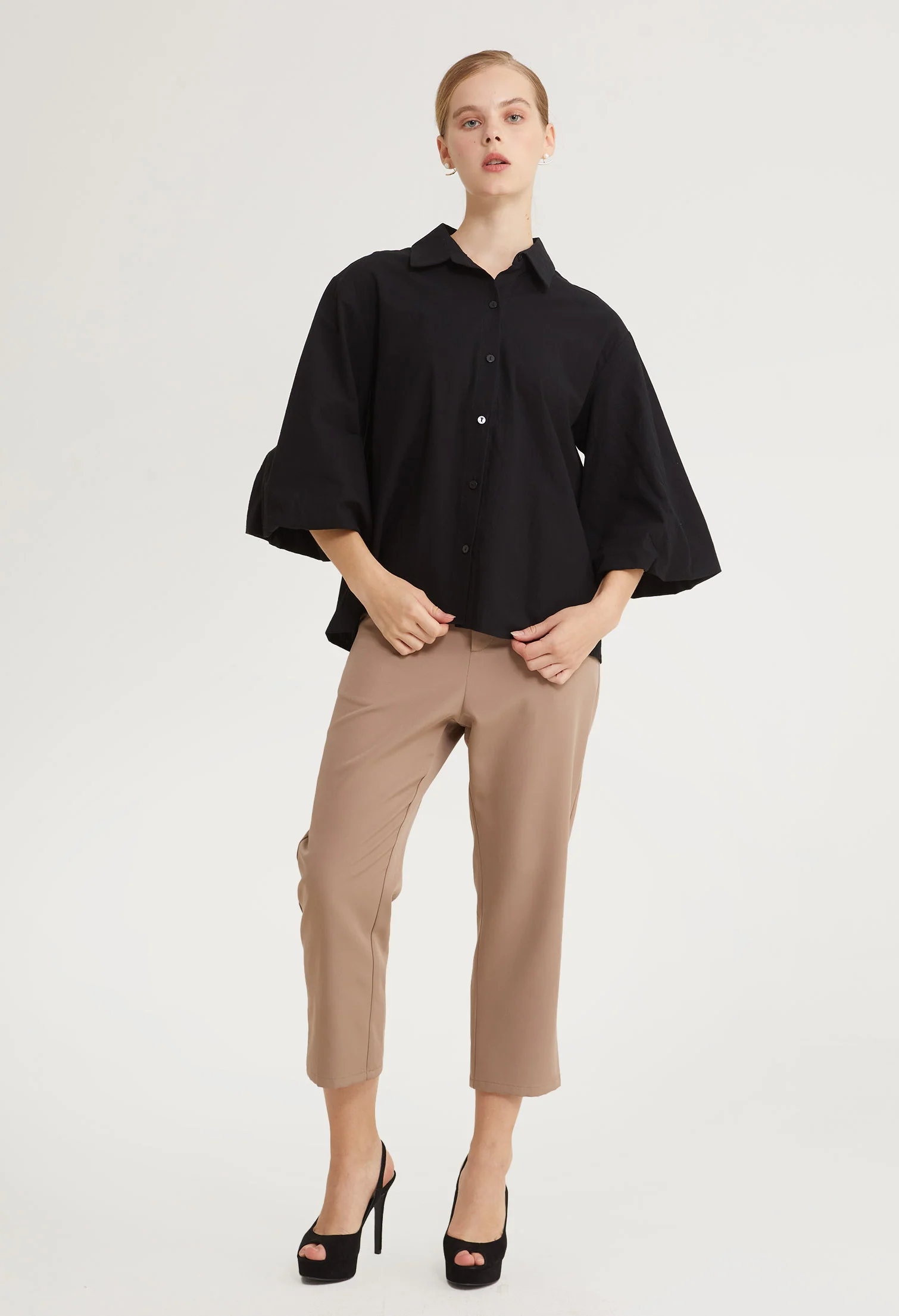 Regal Flare Button-Up Top