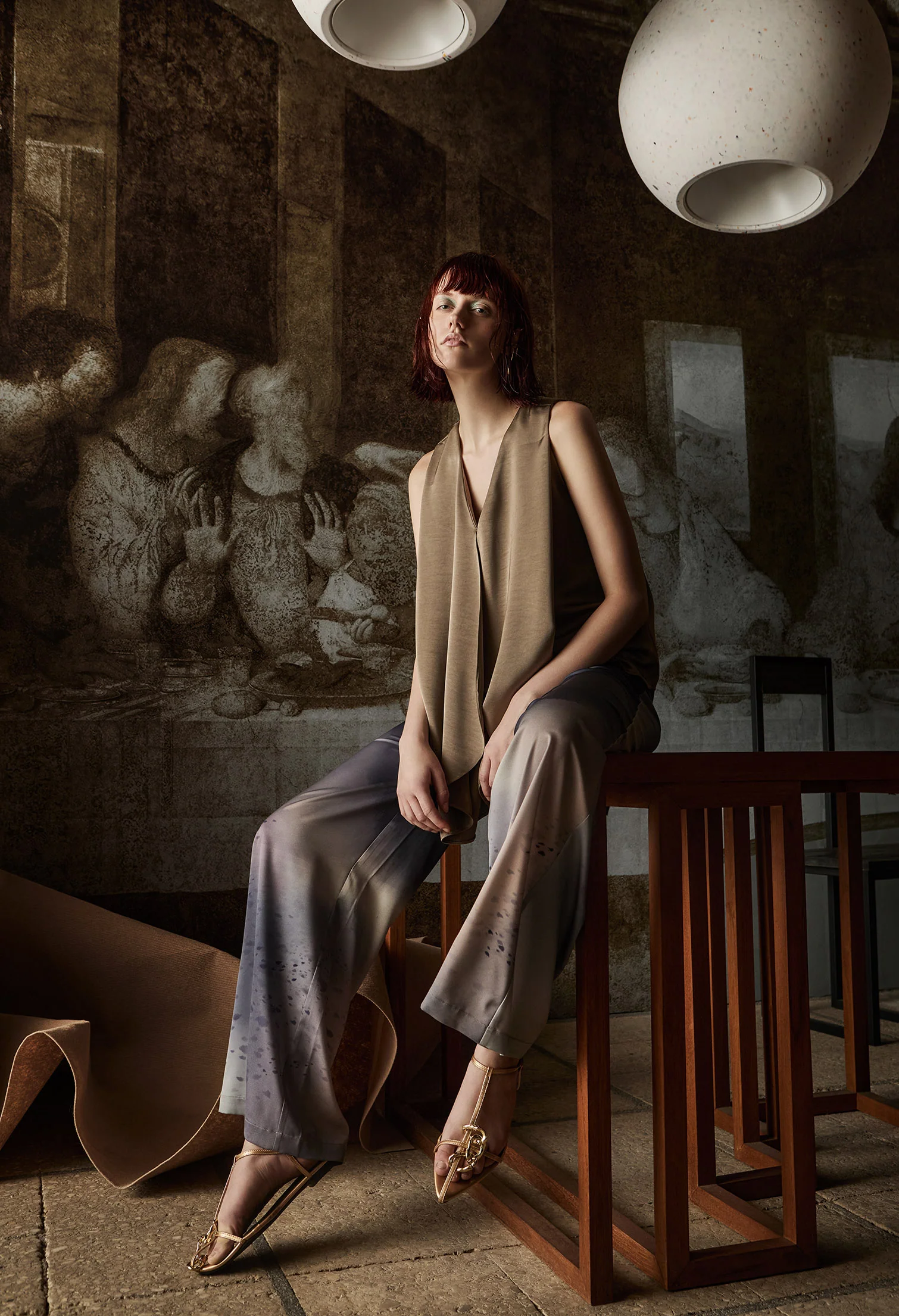 nichii X NURITA HARITH Gradient Indigo Silk Pants